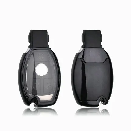 black Хорошее качество TPU+ PC автомобильный чехол для ключей брелок кольцо для Mercedes Benz W203 W210 W211 W124 W202 W204 AMG аксессуары - Название цвета: black