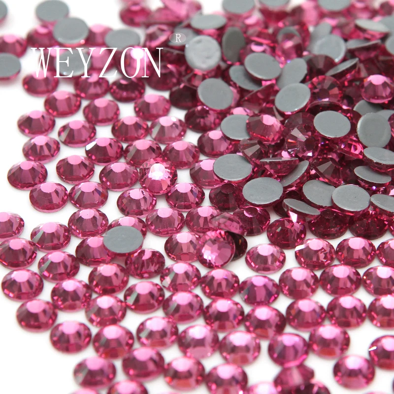 Горячая фиксация горный хрусталь розовый цвет SS6-SS30 размер кристалл материал