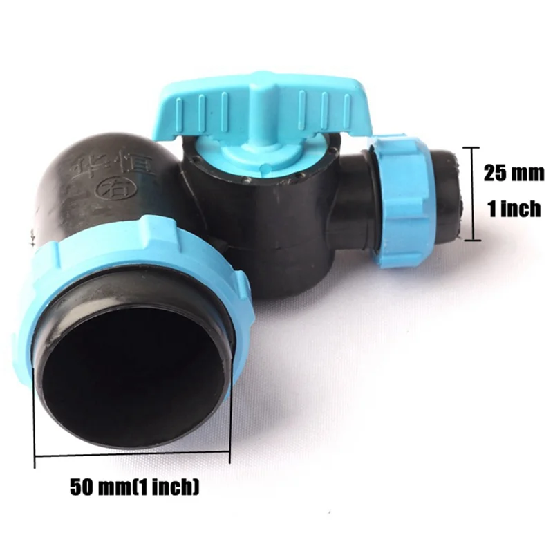 

G 2''-G 1'' Drip Irrigation Tape 90 Angel Ball Valve Connector Large Flow Easy Install Durable Garden Micro Spray Series Joint