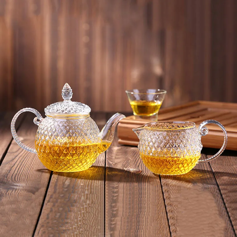 Высококачественный стеклянный чайный горшок каравель с благородной фигурой