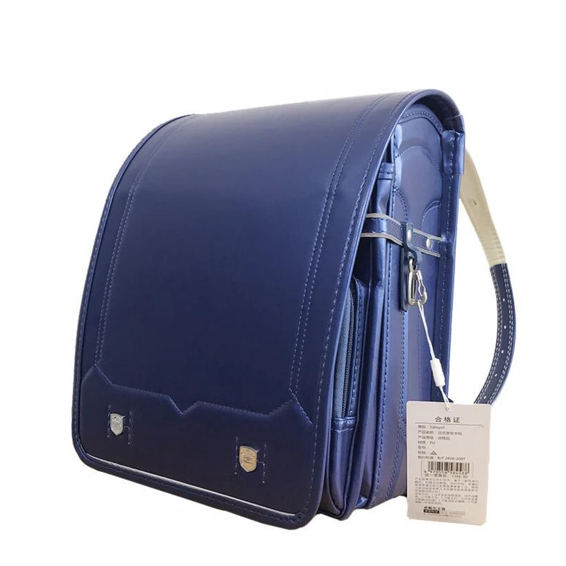 Школьный ранец Randoseru для мальчиков, японские рюкзаки из высококачественной искусственной кожи, ортопедические модные водонепроницаемые су...