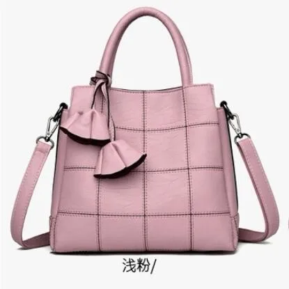 Pink Роскошные кожаные сумки с цветами, женские сумки, дизайнерские сумки высокого качества, женская сумка через плечо, женская сумка через плечо - Цвет: Pink