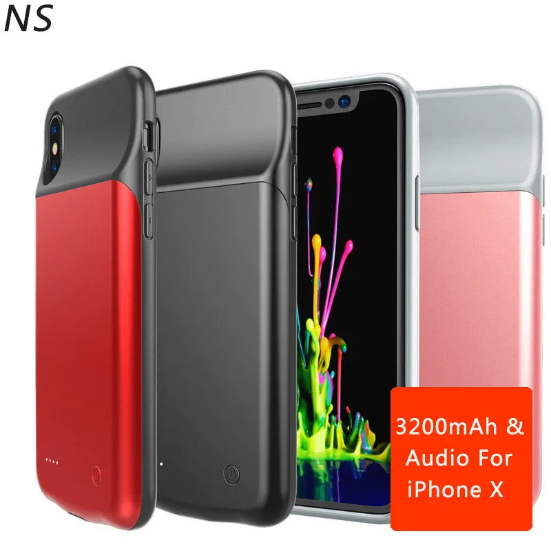 

Battery Charger Cases for Apple IPhone X 3200mAh ABS+PC Support Call Music BackUp External Battery for IPhone X Cover