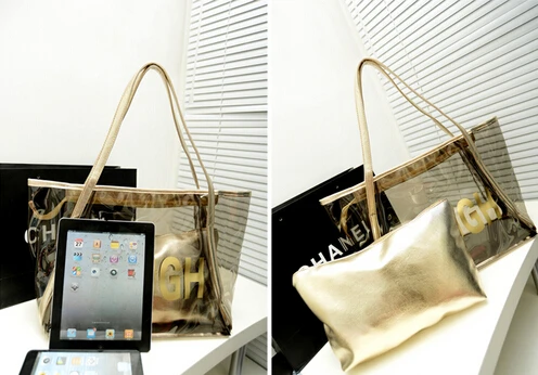 Summer new fashion transparent jelly shoulder bag handbag | Багаж и сумки