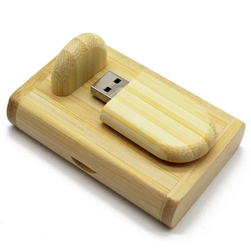 Bamboo Текстовый я деревянный+ коробка логотип печать usb флэш-накопитель usb 2,0 4 ГБ 8 ГБ 16 ГБ 32 ГБ 64 ГБ фотография подарок - Цвет: Bamboo