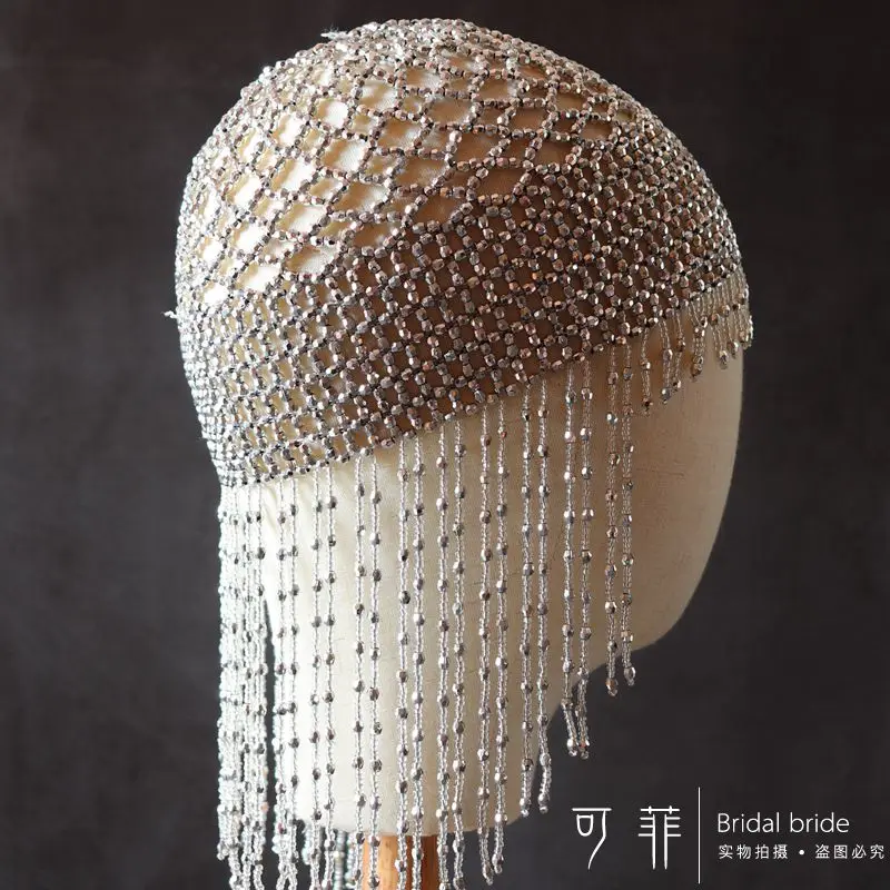 1920s Beaded Cap Headpiece Roaring 20s Flapper Belly Dance Exotic Cleopatra for Gatsby |