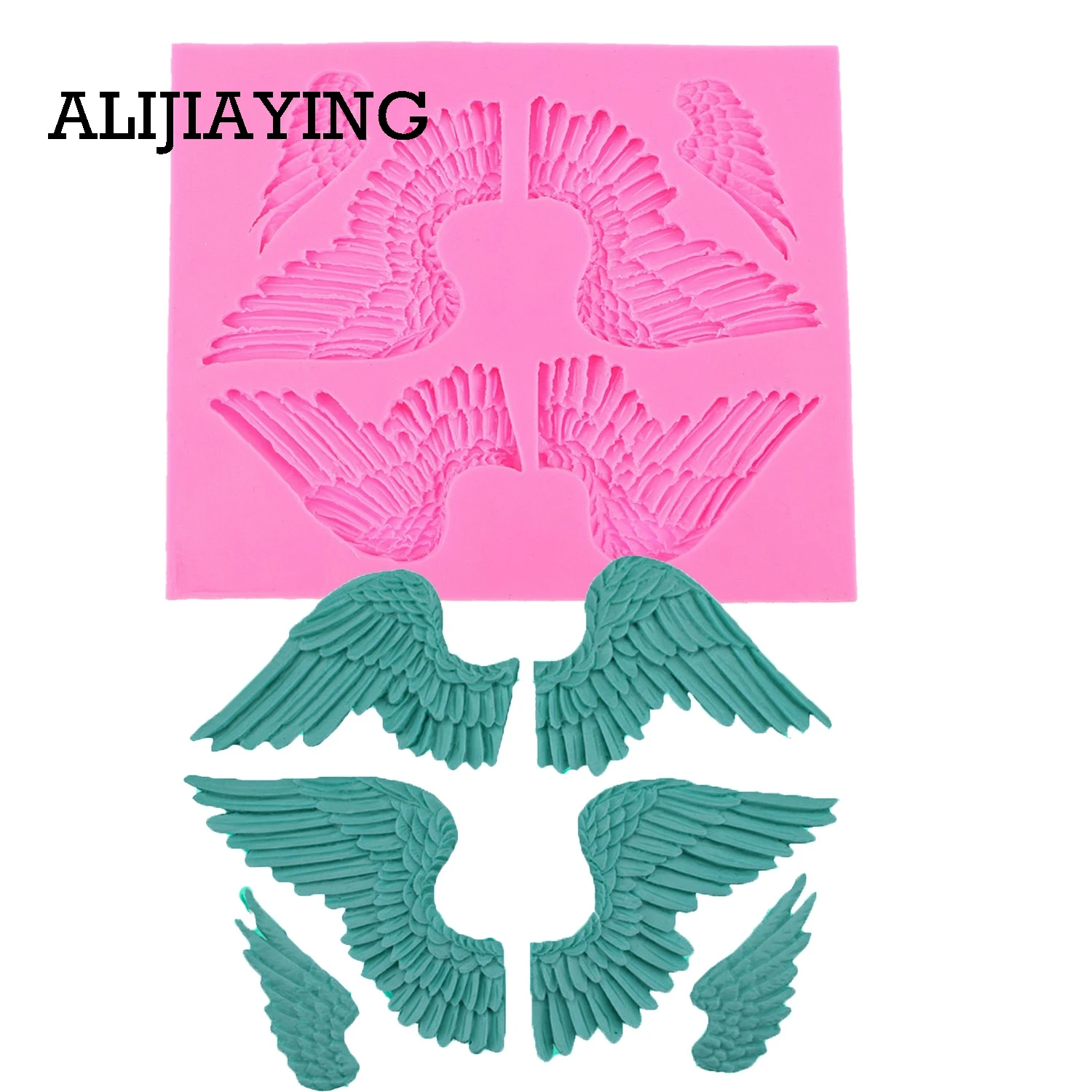 

M0475 1Pcs Hot Sugarcraft big angel Feather Silicone mold fondant mold cake decorating tools chocolate gumpaste mold