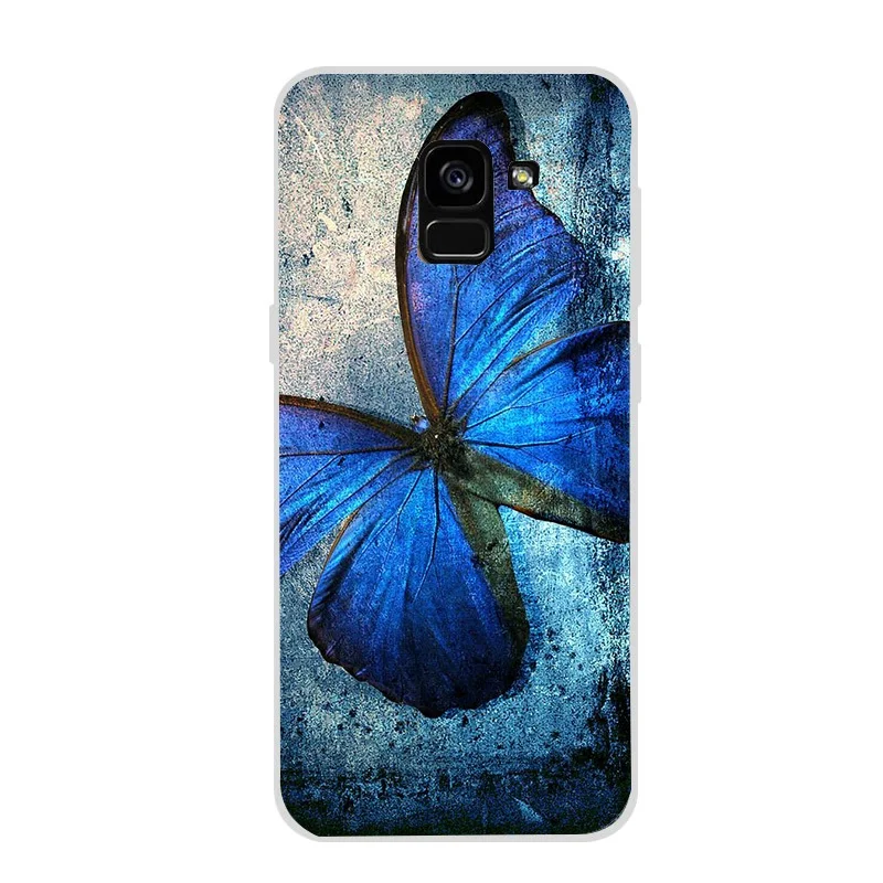 Phone Case For Samsung S8 S9 Plus S7 Edge Note 9 A5 J5 A8 Plus A7 Flower Cat Marble Case Cover Skin Funda Coque