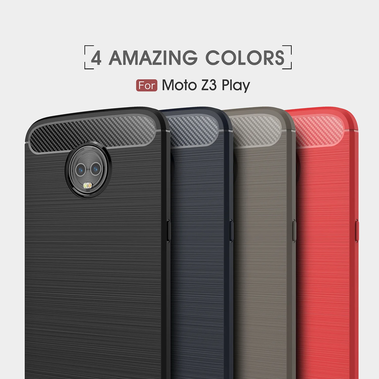 ТПУ чехол для Motorola Moto Z3 Z 3 играть углеродного волокна крышка мото Z3Play телефон