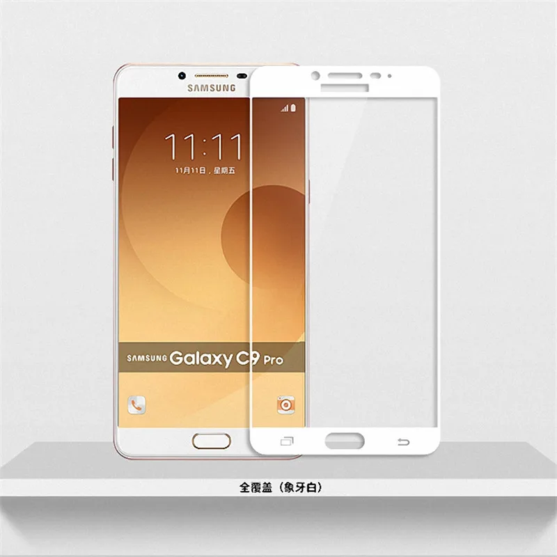 Закаленное стекло с полным покрытием для Samsung Galaxy C9 Pro c9000 6 дюймов стеклянный