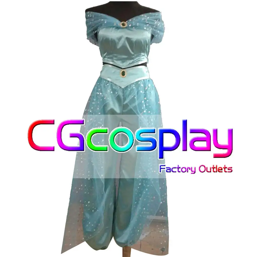 Бесплатная доставка Косплэй костюм Алладин Принцесса Жасмин платье новый в