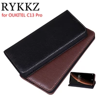 rykkz luxury leather flip cover for oukitel c13 pro 6 18 mobile stand case for oukitel c13 pro leather phone case cover