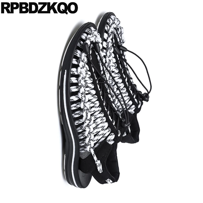 тканый спорт обувь люди зеленый Мужские сандалии 2018 летние наружные белый