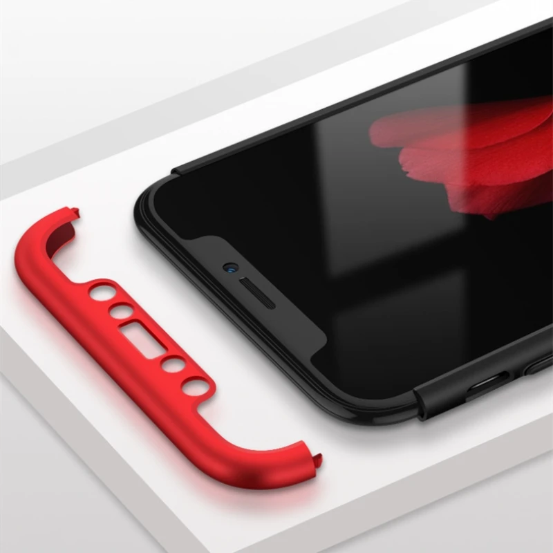 360 Full Protective Phone Case For iPhone XR XS MAX Back Covers 3 In 1 Matte Hard PC Apple X Coques Capa |