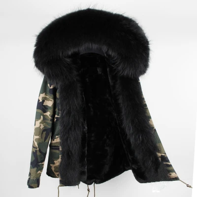 OFTBUY, новинка, розовая Зимняя куртка, Женская длинная парка, пальто с натуральным мехом енота, большой воротник, парка с капюшоном, теплая верхняя одежда - Цвет: short