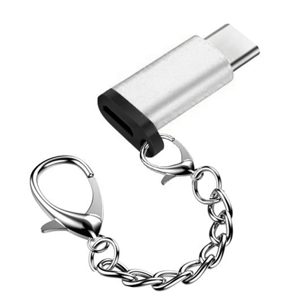 Портативный Micro USB к тип-c анти-потеря Быстрая зарядка с брелок алюминиевый сплав синхронизации данных адаптер для samsung S8