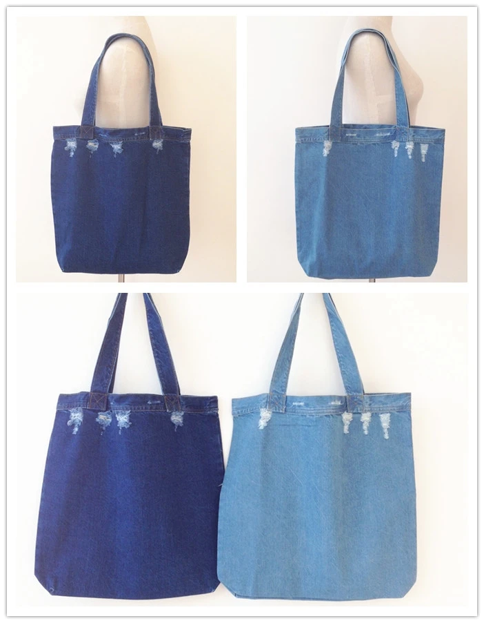 Модные Простые винтажные женские сумки из денима со сломанными джинсами сумочки