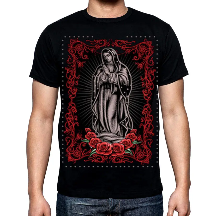 New Virgin Maria Mary Guadalupe Catholic Church T Shirt day of dead respect god