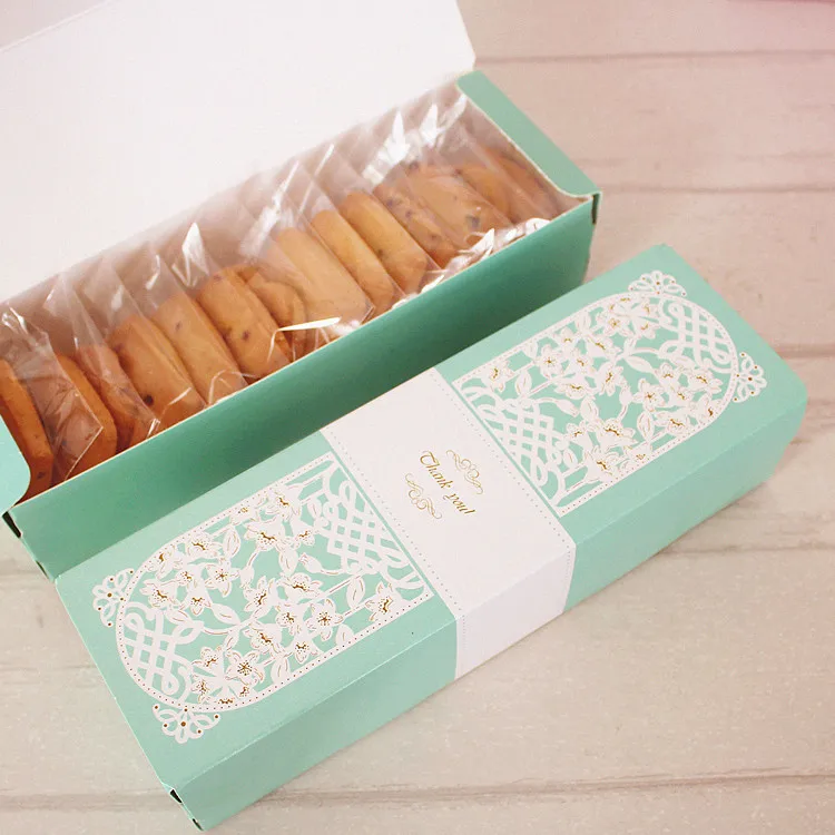 

Free shipping green flower decoration macaron cake biscuit cookie dessert package boxes party gift packing favors supply