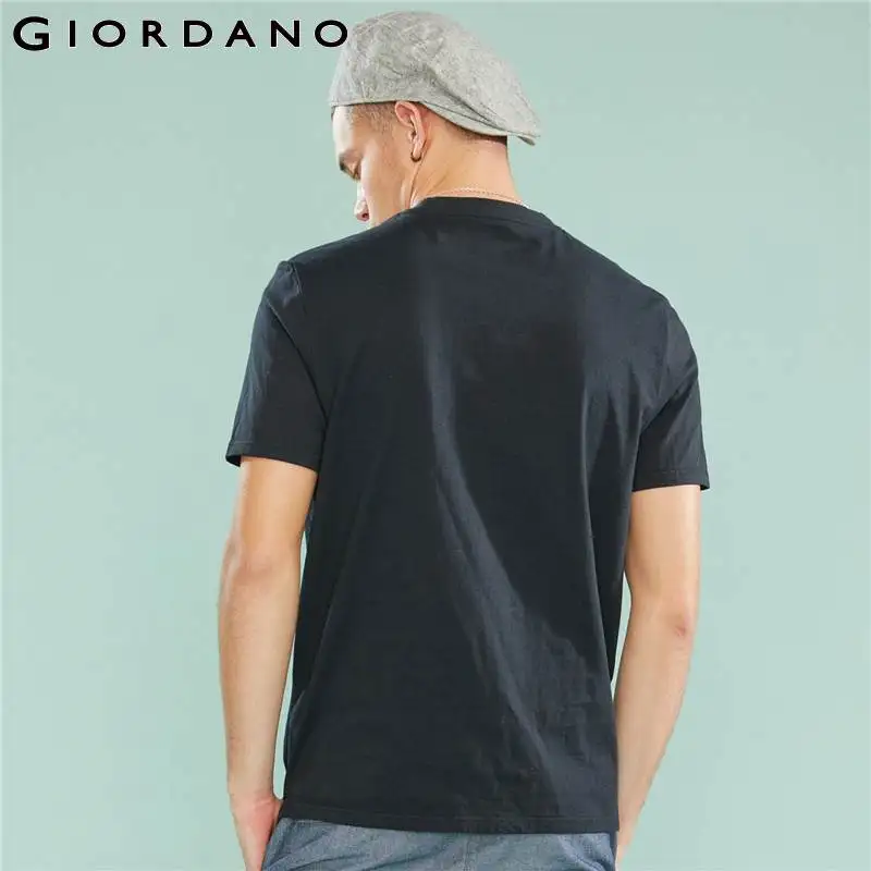 Giordano мужской Натуральный хлопчатобумажный трикотаж Henley с коротким рукавом имеет
