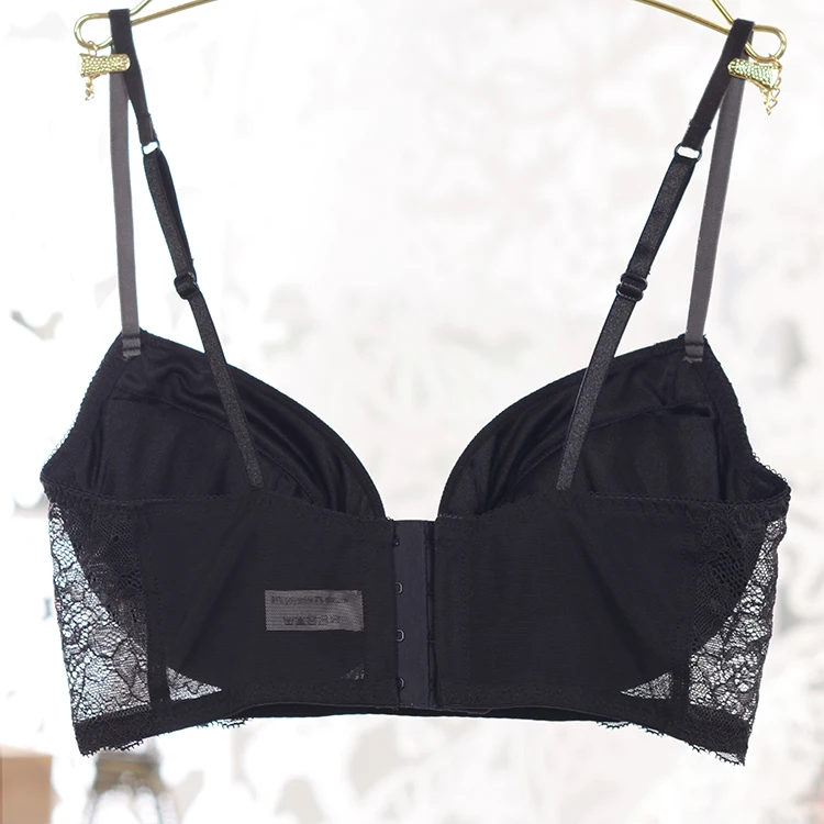 Прозрачный сексуальный кружевной бюстгальтер с вышивкой широкая сторона чем