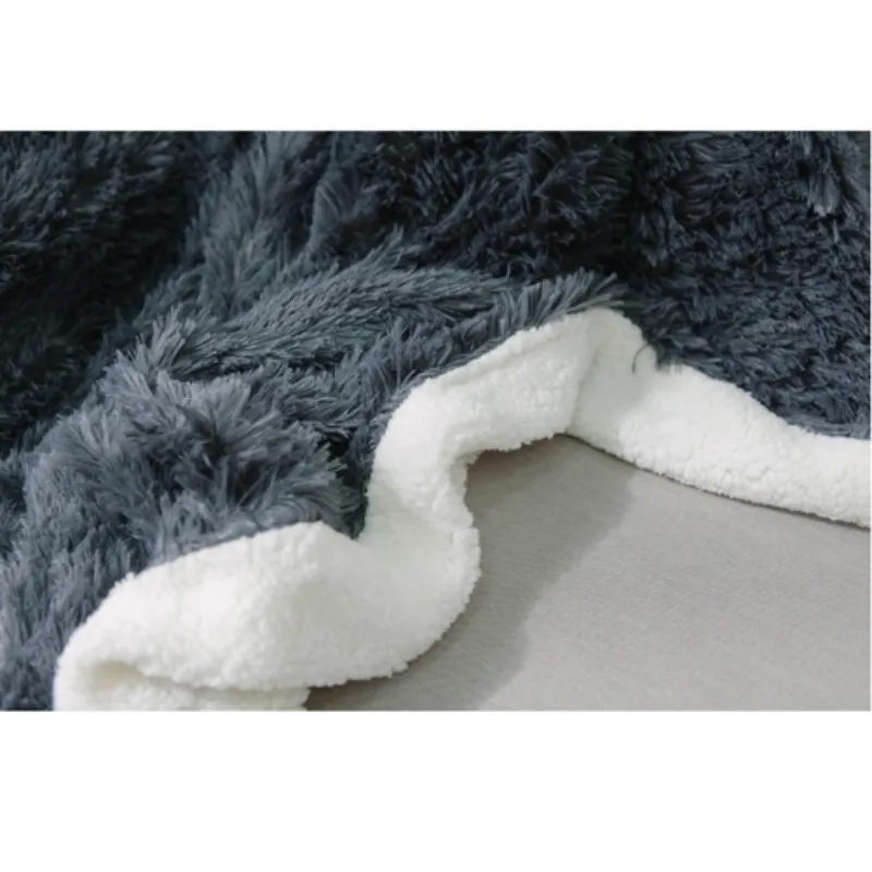 Supper Soft and Furry Warm Gray Blanket Throw with Long Faux Fur Shaggy 51&quotx63&quot for adult | Дом и сад