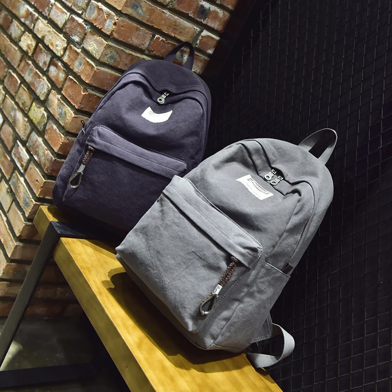 

MANJIANGHONG Hot Personality Fashion Canvas Backpack Leisure Wild Multi-Purpose Travel Bag Large Capacity Simple Student Bag