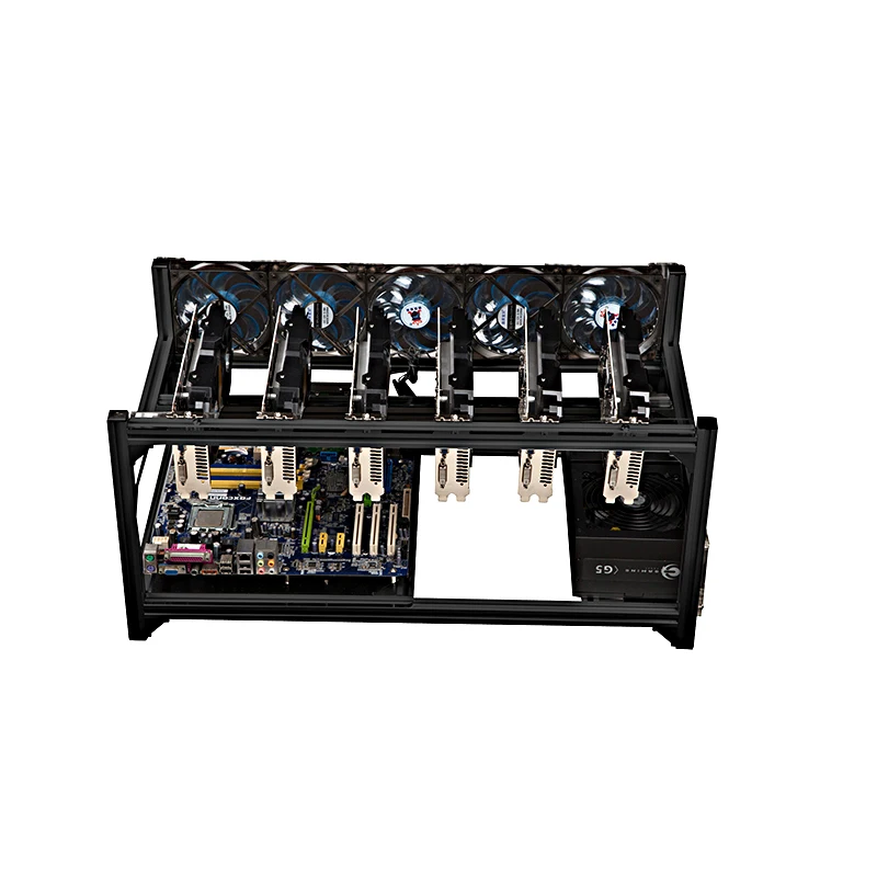 ПК компьютер добыча Чехол для 6 GPU Шасси рамка поддержка GTX 1080 ti 1070 1060 1050 P106