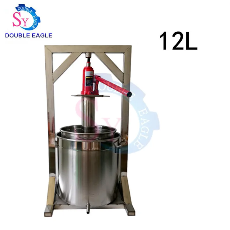 

Commercial 12L Capacity Hand Fruit Juice Cold Press Juicing Machine 304 Stainless Steel 2T Jack Manual Grape Pulp Juicer Machine