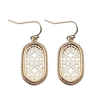 rose gold mini cutout quadrifoglio oval hook earrings for women zwpon fashion zinc alloy geometric statement earrings jewelry