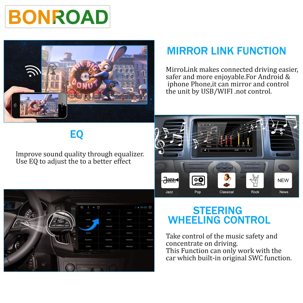 Автомобильный видеопроигрыватель Bonroad 9 дюймов Android 7 1 Full Touch для BMW E39 X5 M5 E53 E38 с CANBUS