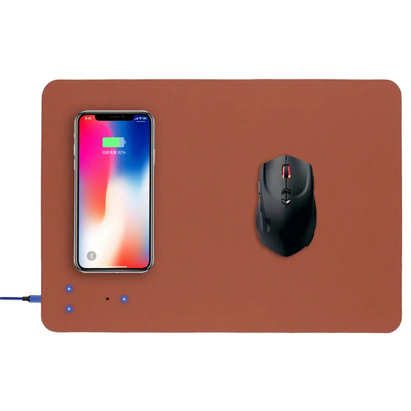 Brown HIPERDEAL компьютерная периферийная игровая мышь коврик многоцветный Беспроводная зарядка USB мышь/мышь коврик для Iphone X/XR/XS ПК ноутбук - Цвет: Brown