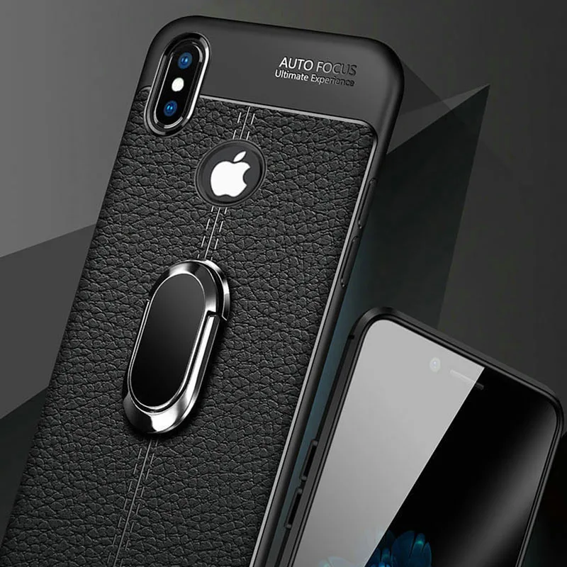 luxury Soft Silicone Leather Back cover for iPhone 11 pro XR XS Max With Magnetic Car Holder Case 7 8 6 6S Plus case |