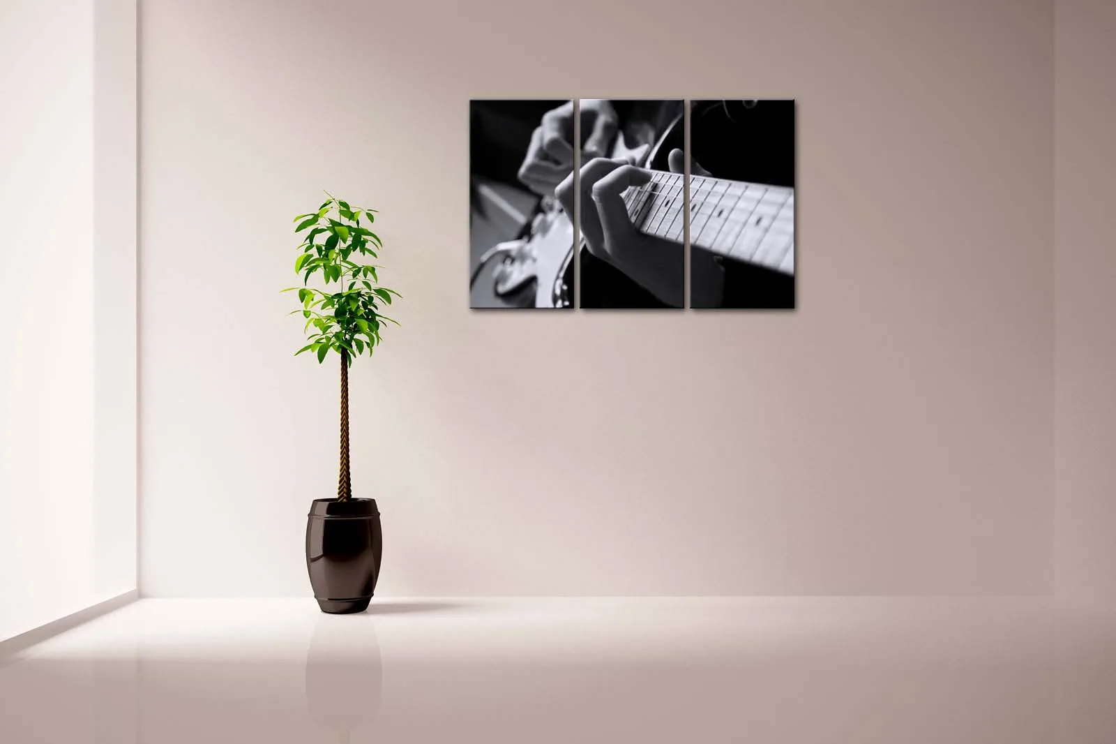 Framed Wall Art Pictures Man Guitar Canvas Print Music Modern Poster With Wooden Frame For Living Room Home Office Decor | Дом и сад