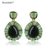 madrry exquisite water drop earrings gold color green resin boucle doreille femme women party ear piercings new years gifts
