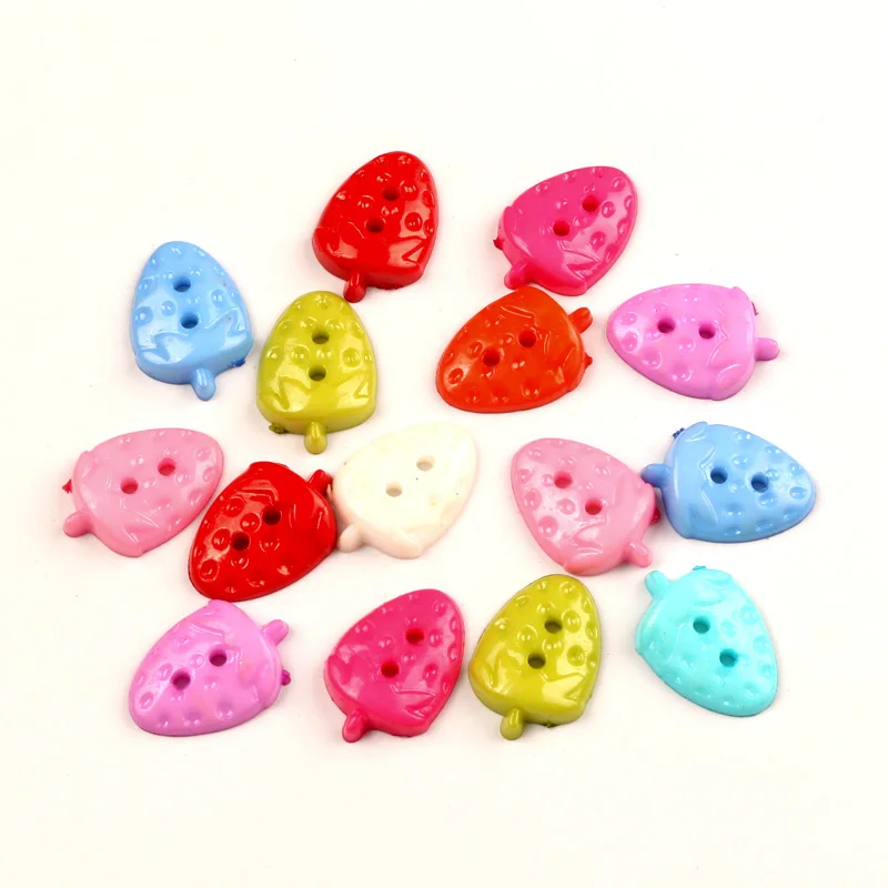 LF 50 шт смешанные цвета искусственная акриловая клубника для пришивания пуговиц