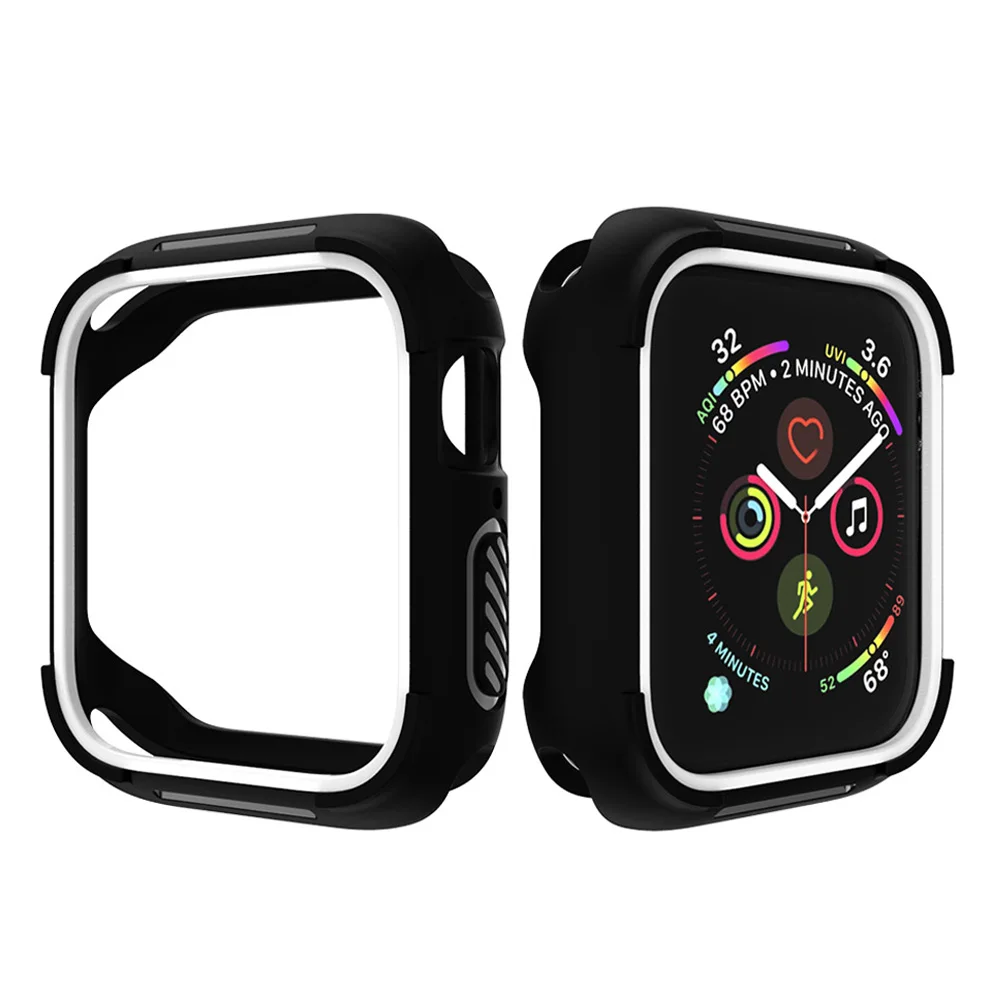 Модные двойные цвета бампер для Apple Watch Case Series 5 4 40 мм 44 мм крышка легкие наручные часы рамка оболочки аксессуары
