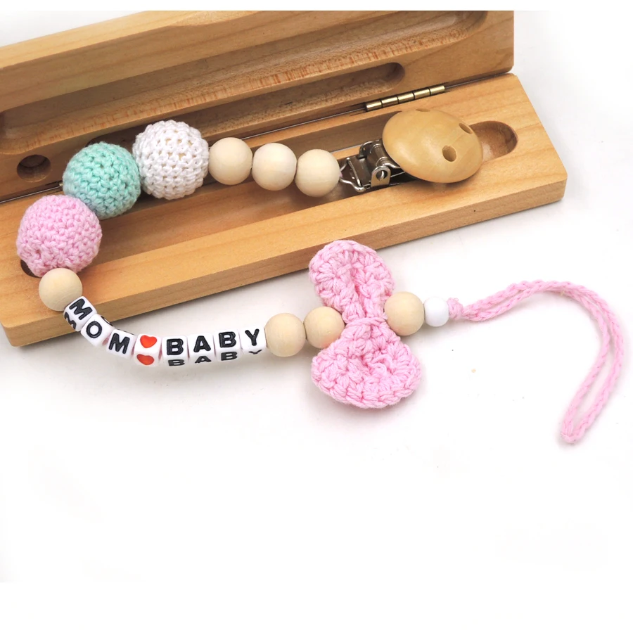 Новое поступление деревянные бусы галстук бабочка персонализированные соску