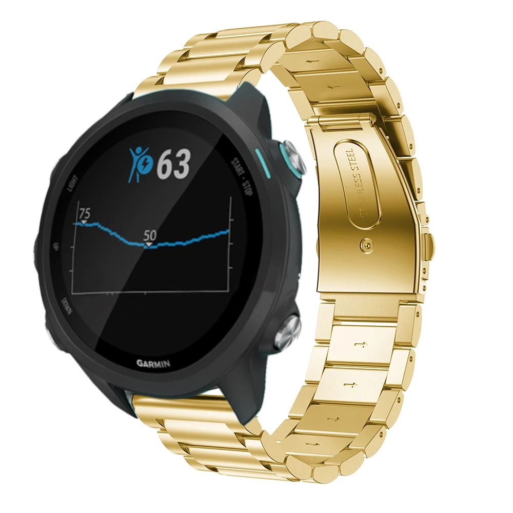 Ремешок из нержавеющей стали для смарт-часов Garmin Forerunner 245 браслет Samsung Gear Watch