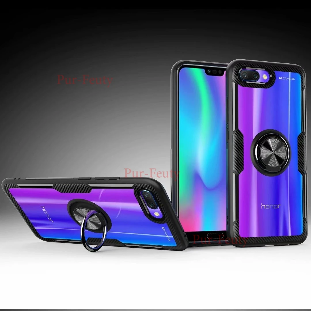Для huawei Honor 10 COL-L29 COL-L29A с кольцом-подставкой, магнитная Прозрачная защитная задняя крышка для huawei Honor10 COL L29 L29A TL10