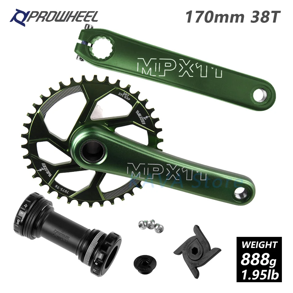 170 Green 38T and BB MTB велосипед для горного велосипеда костюм с каретка BB 170/175 мм узкая широкая цепь из колец цепь 30/32/34/36/38T Crank Звездочка для SRAM GXP - Цвет: 170 Green 38T and BB