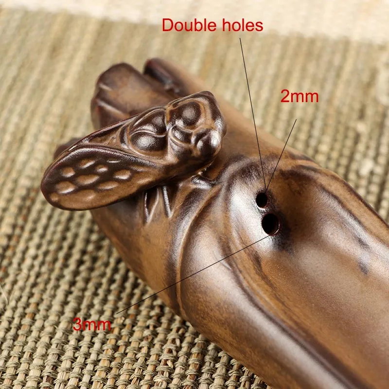 Китайская винтажная керамическая керамика в форме бамбука с цикадой палочка для