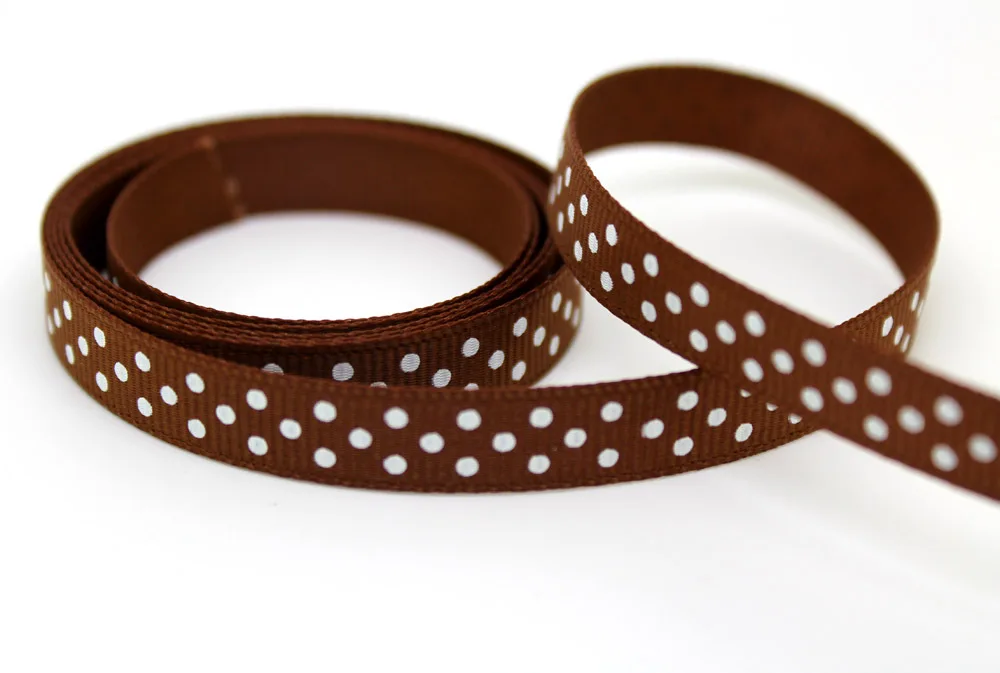 

PPC032 3/8 "9 мм Grosgrain ленты печатных горошек 50 ярдов/рулон ручной работы