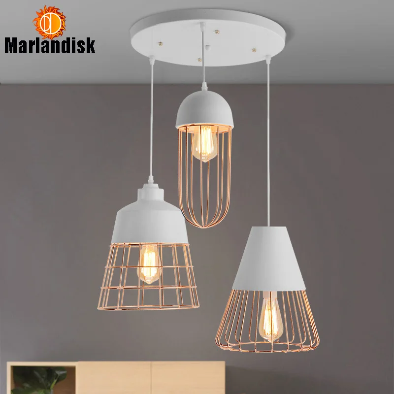 

New Arrival Gold/Black/White Dining Room Pendant Light E27 Iron Metal Cage Pedant Light For Living Room/Showroom/Bedroom