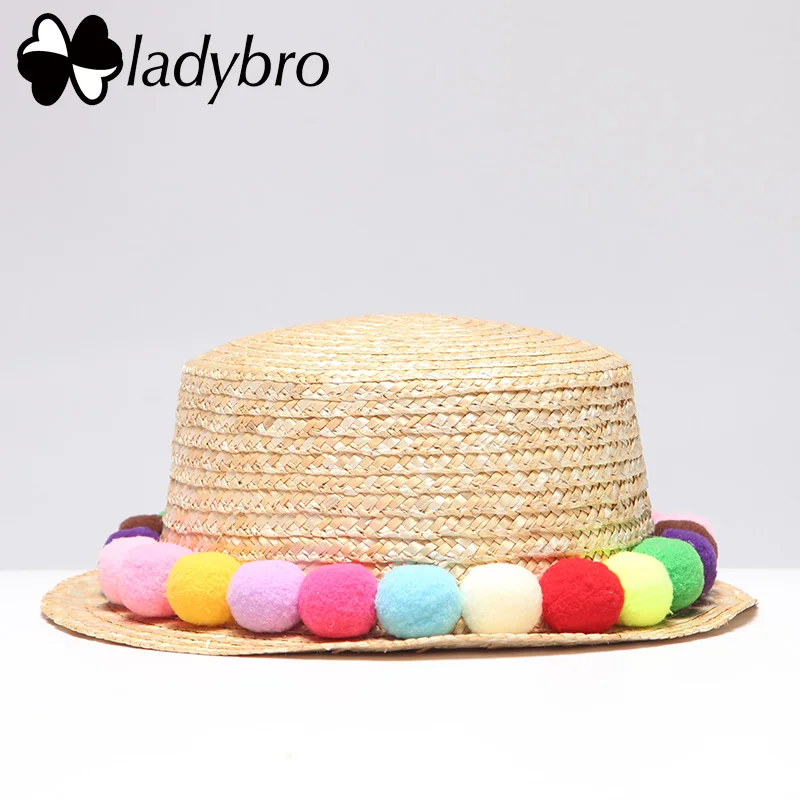 Женская соломенная шляпа Ladybro повседневная брендовая классическая с бантом от
