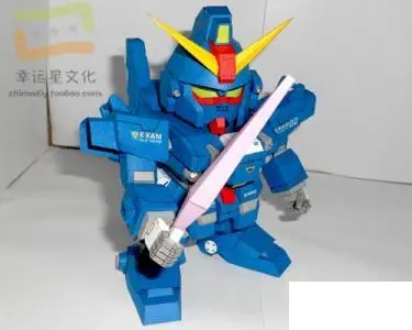 SD Gundam Series RX 79BD 02 Blue Destiny Machine 2 3D Paper Model DIY|Картонные конструкторы| |