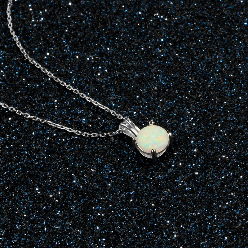 Женское Ожерелье чокер из серебра 925 пробы с цветным опалом|Ожерелья подвеской| |