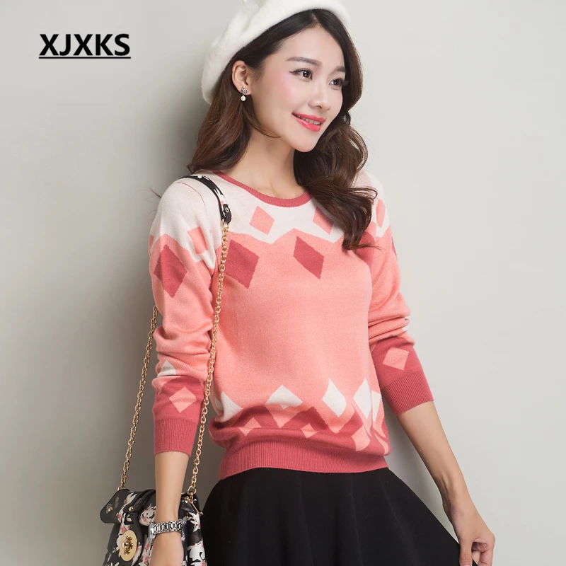 XJXKS women's pullovers sweater autumn and winter fashion pullover women heap slim basic jumper shirt | Женская одежда