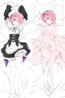 japanese anime re zero kara hajimeru isekai seikatsu ram waifu dakimakura hugging body pillow cover case decorative pillowcases