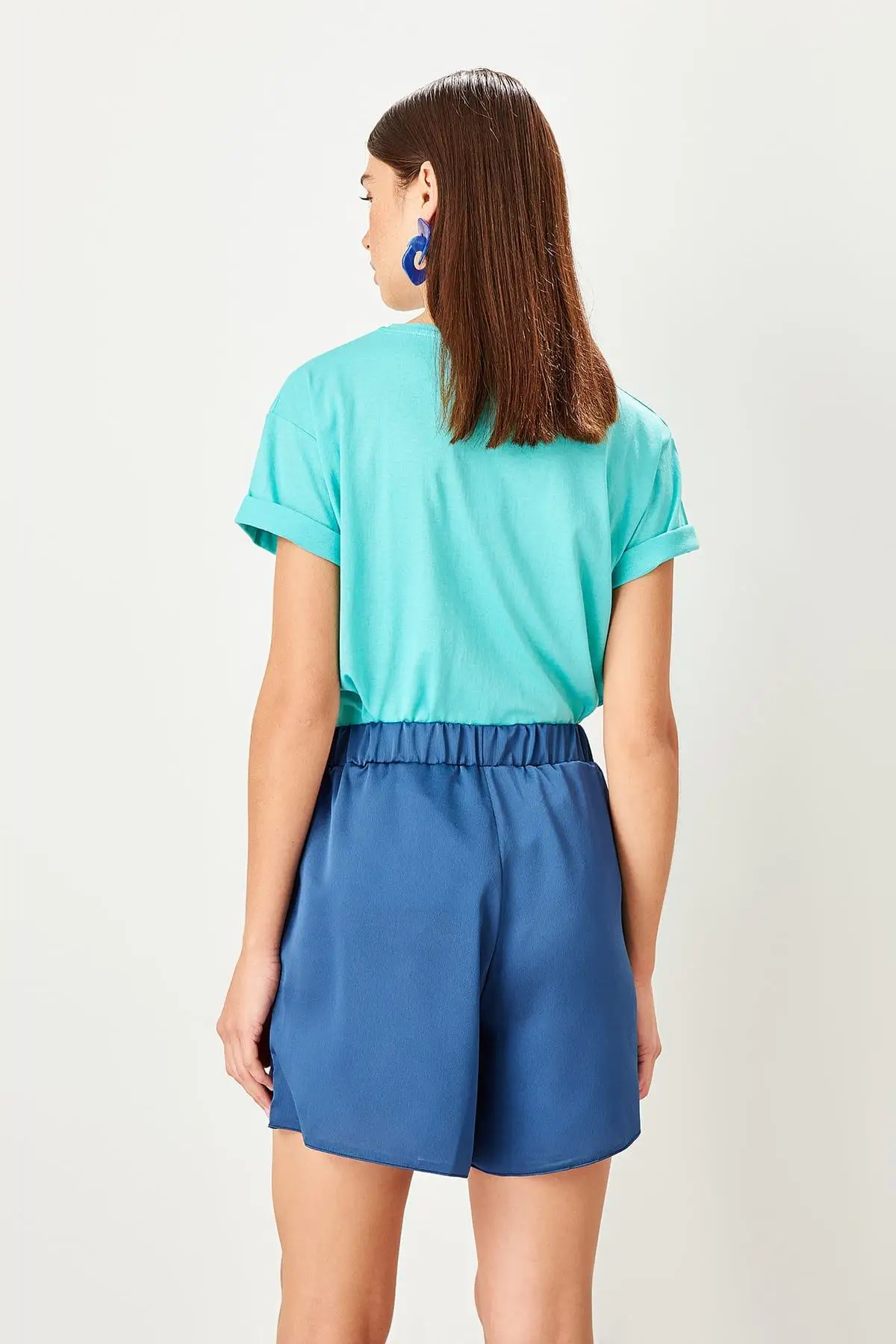 Trendyol Индиго резиновые шорты TWOSS19AP0290 | Женская одежда